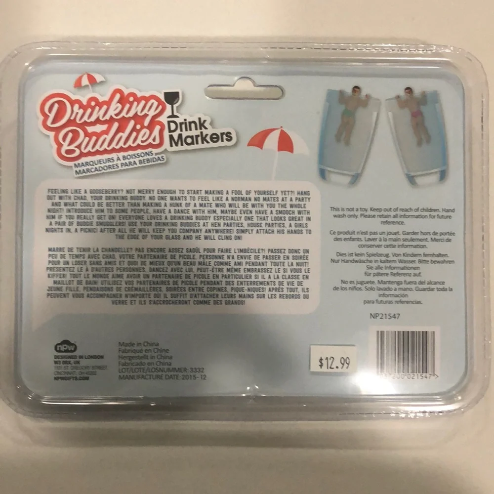 Drinking Buddies Drink Markers Wine Charms